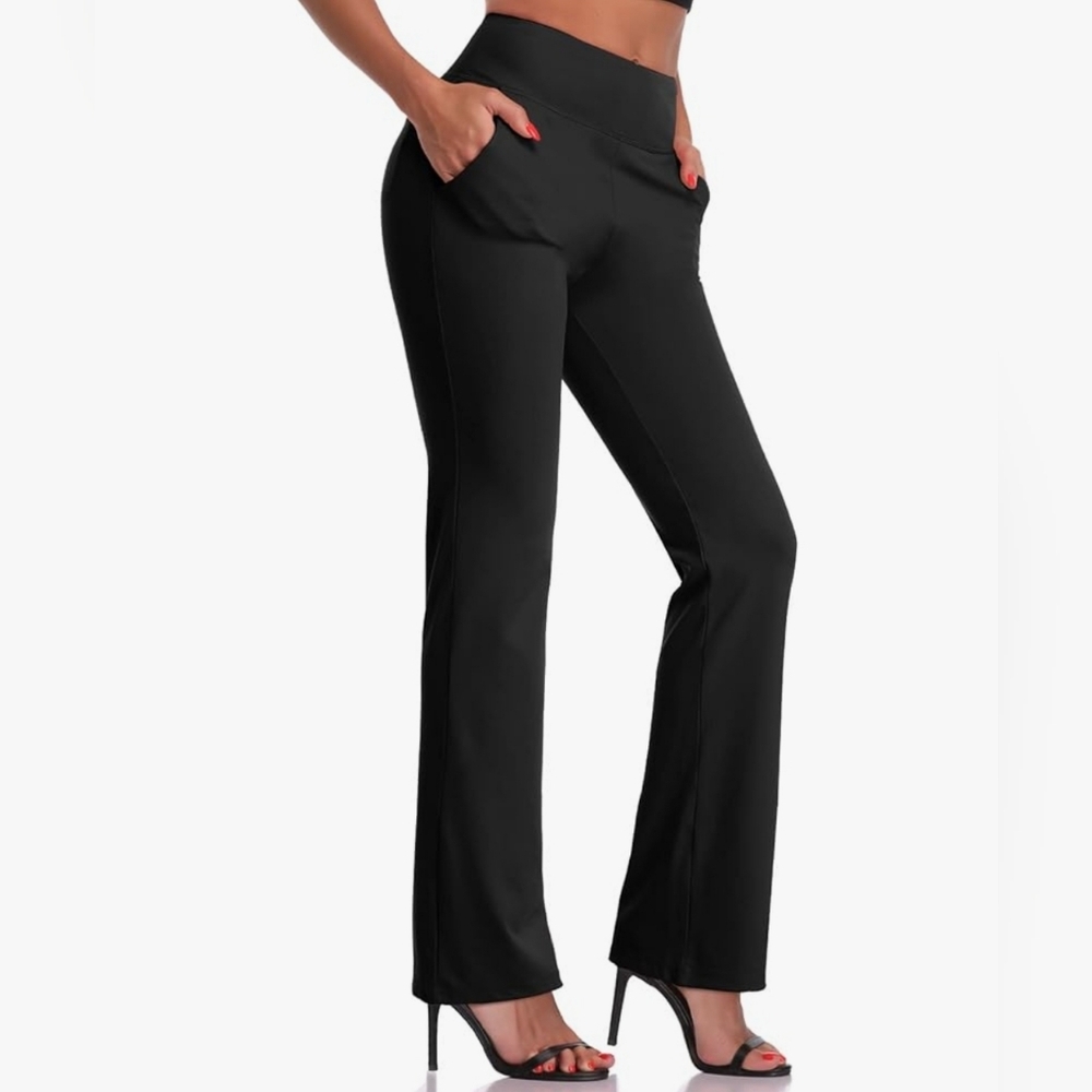 Black stretch dress pants, size large (8/10), like new!